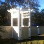FP-HEA White Posts Tan Infills (1220mm High) Arbour with 1000mm Gate